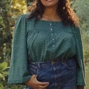 DOEN Lunaria Evergreen Blouse Size Small